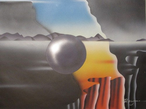 Grande peinture huile - À, l'huile