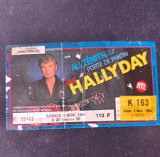 JOHNNY HALLYDAY  ticket / billet concert Paris 3 Novembre 1984 Tres rare