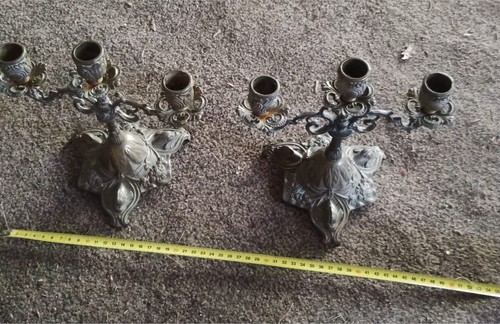 Ancien chandeliers triple - ancien,