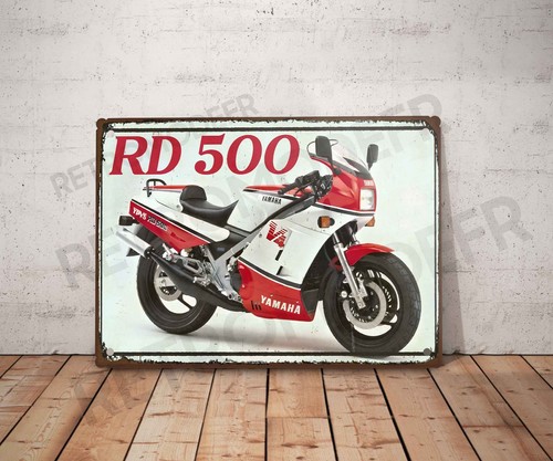 Plaque métal vintage yamaha - métal,