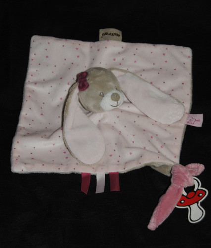 Doudou plat lapin - 🐰, rose