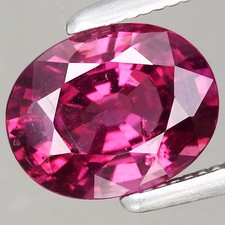 1.55Ct Oval 7.6x6mm Natural Raspberry Pink Rhodolite Garnet Mozambique, Africa