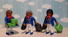 PLAYMOBIL HOTESSE DE L'AIR AVION AEROPORT PILOTE AIRLINE CITY LIFE AIR FRANCE