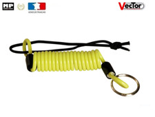 Cordon anti-oubli pour bloque disque et antivol U moto quad scooter Jaune fluo