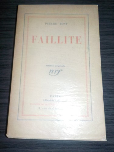 Faillite pierre bost - faillite,