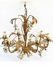 Lustre Tôle Doré HANS KOGL 70's Design Du XXÈME Gold & Silver Chandelier.