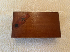 Antique Wooden Bistro Card Game Case with Sliding Lid
