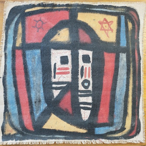 Peinture art brut masque - art,