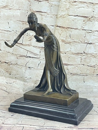 Art déco bronze femme signée - art,
