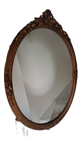 Miroir ovale bois décor - ovale,