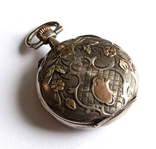 Médaillon argent style montre a gousset photos anciennes antique silver locket