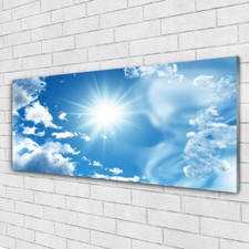 Impression sur verre acrylique Image tableau 125x50 Paysage Soleil Ciel