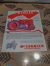 Rare brochure  PROSPECTUS TRACTEUR L'utility ih Mc Cormick Années 50 Original 