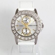 Dyrberg/Kern Silver White Leather Strap Quartz Women's Wrist Watch