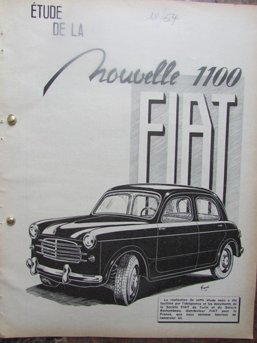 Fiat 1100 étude - , technique