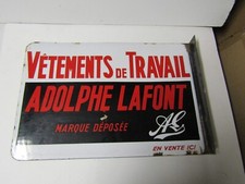 old enamelled plaque clothing adolphe lafont