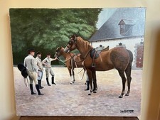 Oil painting on canvas J.B Maurice VECKER 1899-1988 stud national de Lamballe