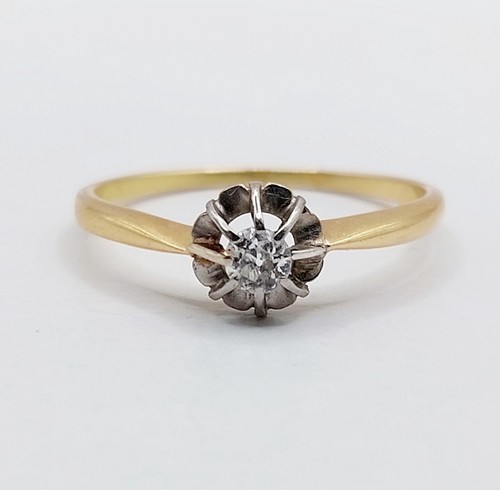 Bague solitaire antique 18k - solitaire, or
