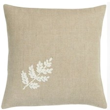 IKEA BONTANISK pair of handmade neutral leaf cushion covers  20" X 20" 