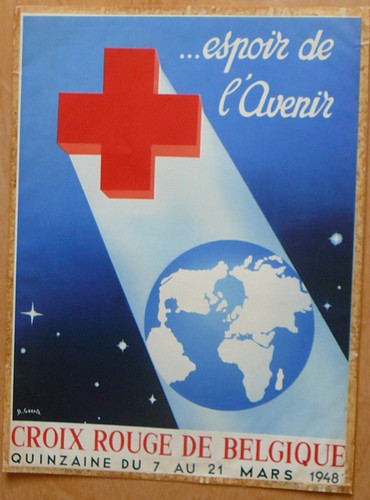 Ancienne affiche croix rouge - affiche,