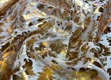 tissu Velours blanc motifs