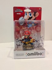 Amibo Mario Smash Bros Sealed Signed by  Charles Martinet