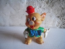 Vintage 60s Ancienne FIGURINE POUÊT  LES TROIS 3 PETITS COCHONS 25cm WALT DISNEY