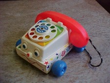 Vintage 1961 Fisher Price #747 Chatter Phone Rotary Telephone Pull Toy