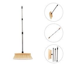  Balai en bois à poils durs, manche en acier inoxydable, brosse de nettoyage