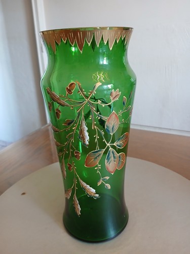 Vase verre émaillé legras - ,