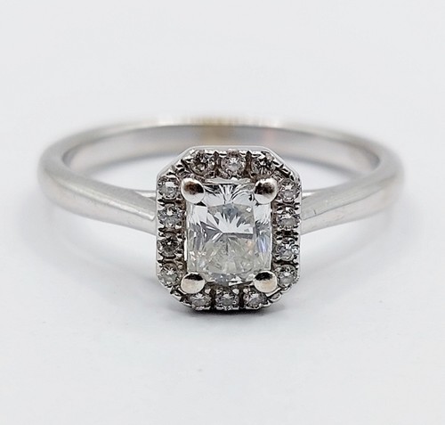 Bague solitaire blanc - blanc, 18k