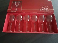6 verres à vin rouge cristal d’Arques modèle Dampierre gravé 18 cl 