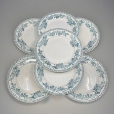 Lot of 7 Sarreguemines Digoin Flat Plates - Guadeloupe Model - 23cm