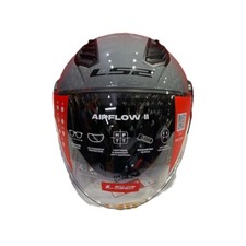 Jet Helmet with Visor LS2 OF616 Airflow II Motorcycle Scooter Glossy Grey E2206