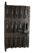 Porte Dogon Art Africain en Bois 70 cm - Artisanat Ethnique 3KG #17519