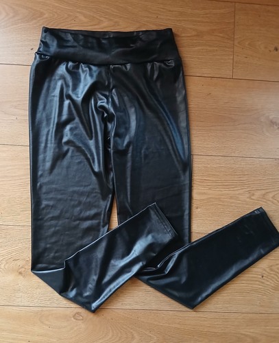 Legging effet cuir noir - cuir,