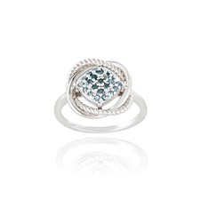 925 Argent 1/4ct Diamant Bleu