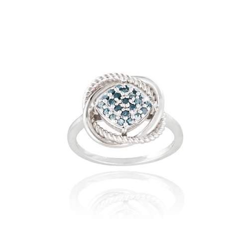 925 argent 4ct diamant bleu - 925,