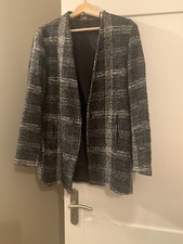 Blazer Zara à carreaux en tweed grande taille