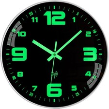 Radio Controlled Wall Clock Silent No Ticking Digital Modern Design Vintage