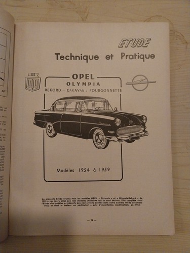 Revue technique opel - technique, olympia