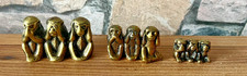 🐒Superbe série de sculptures en bronze/laiton Les trois singes de la sagesse 