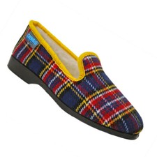 Chaussons Charentaises BLUE NAVY homme - intérieur laine - semelles gomme