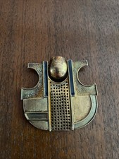 Art DecoMid Century Sterling Silver Large Modernist Brutalist Brooch Pin Bertoia