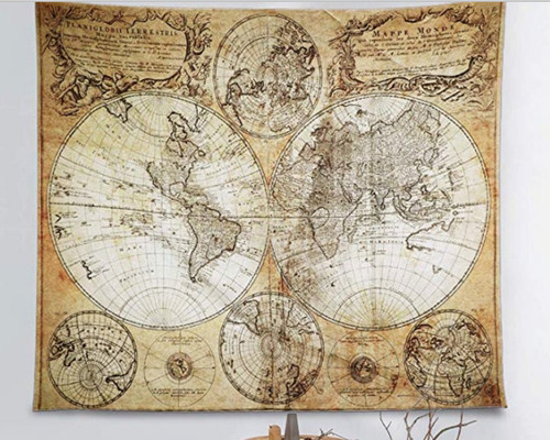 Tenture murale carte monde - du,