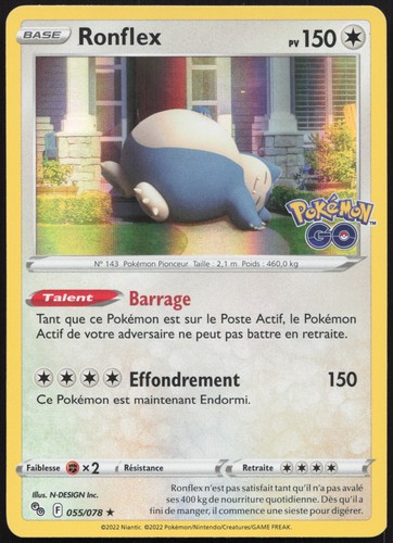 Carte pokémon ronflex 055 078 - pokémon, 055/078