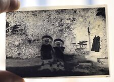 Antique Antique PHOTO GLASS PLATE Kids Antique Toys Hats