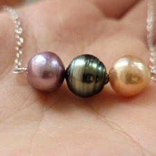 collier argent perle noire de