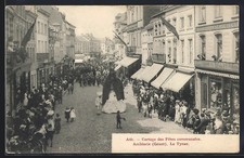 Old postcard Ath, Parade of Communal Festivities, Giant Ambiorix, The Tyrant 