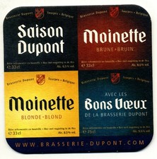 Années 90 : Carton à bière, brasserie Dupont, Moinette, tourpes (sous bock)